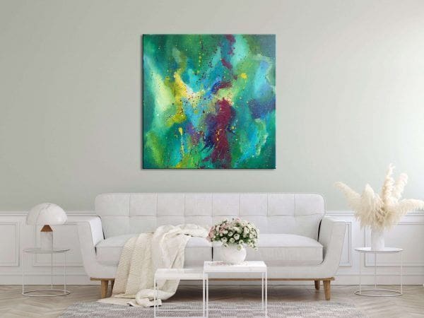 abstrakcyjny obraz do salonu zielona abstrakcja zielony abstrakcyjny obraz nowoczesny obraz