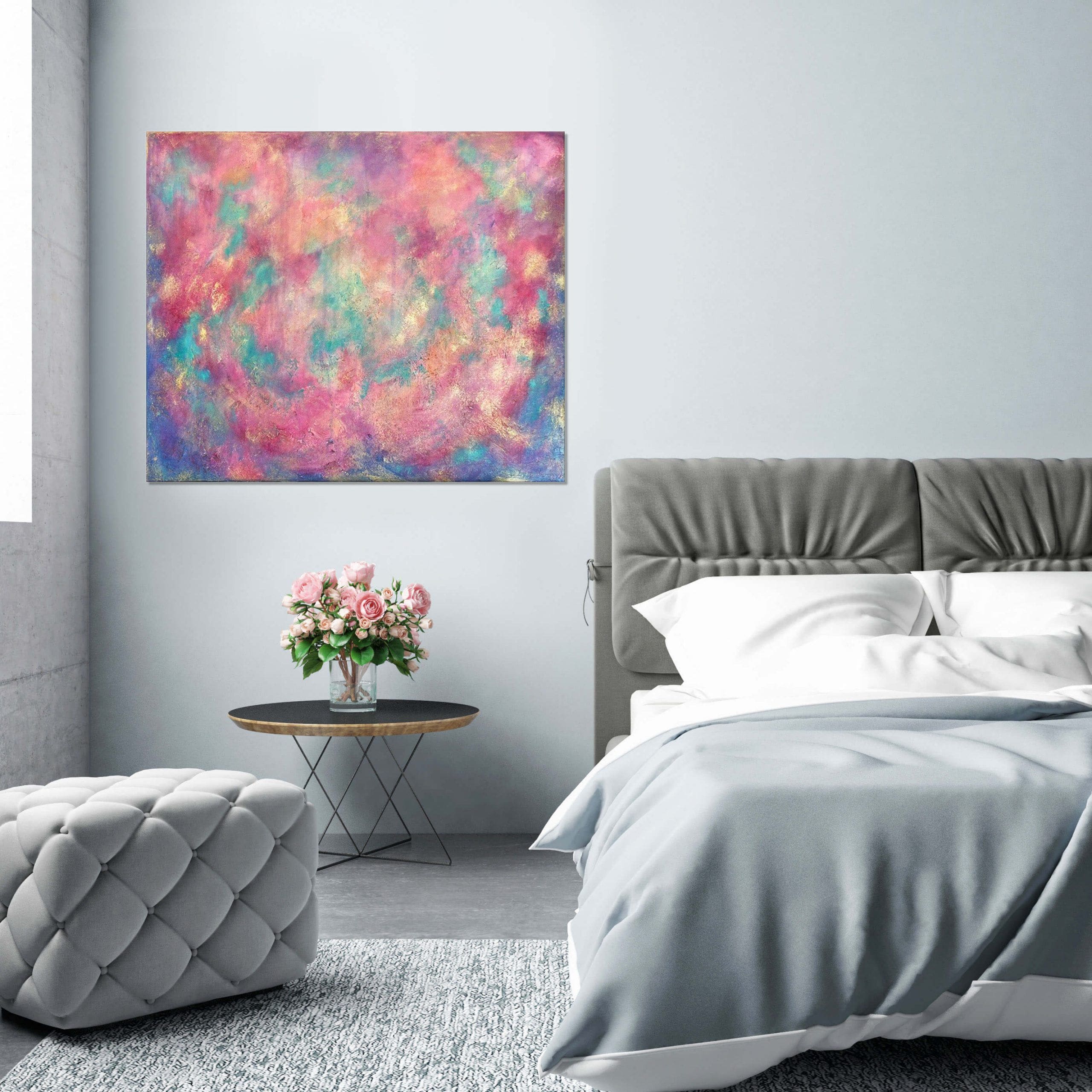 duży obraz do salonu nowoczesny kolorowy abstrakcyjny obraz abstrakcja złoto faktura