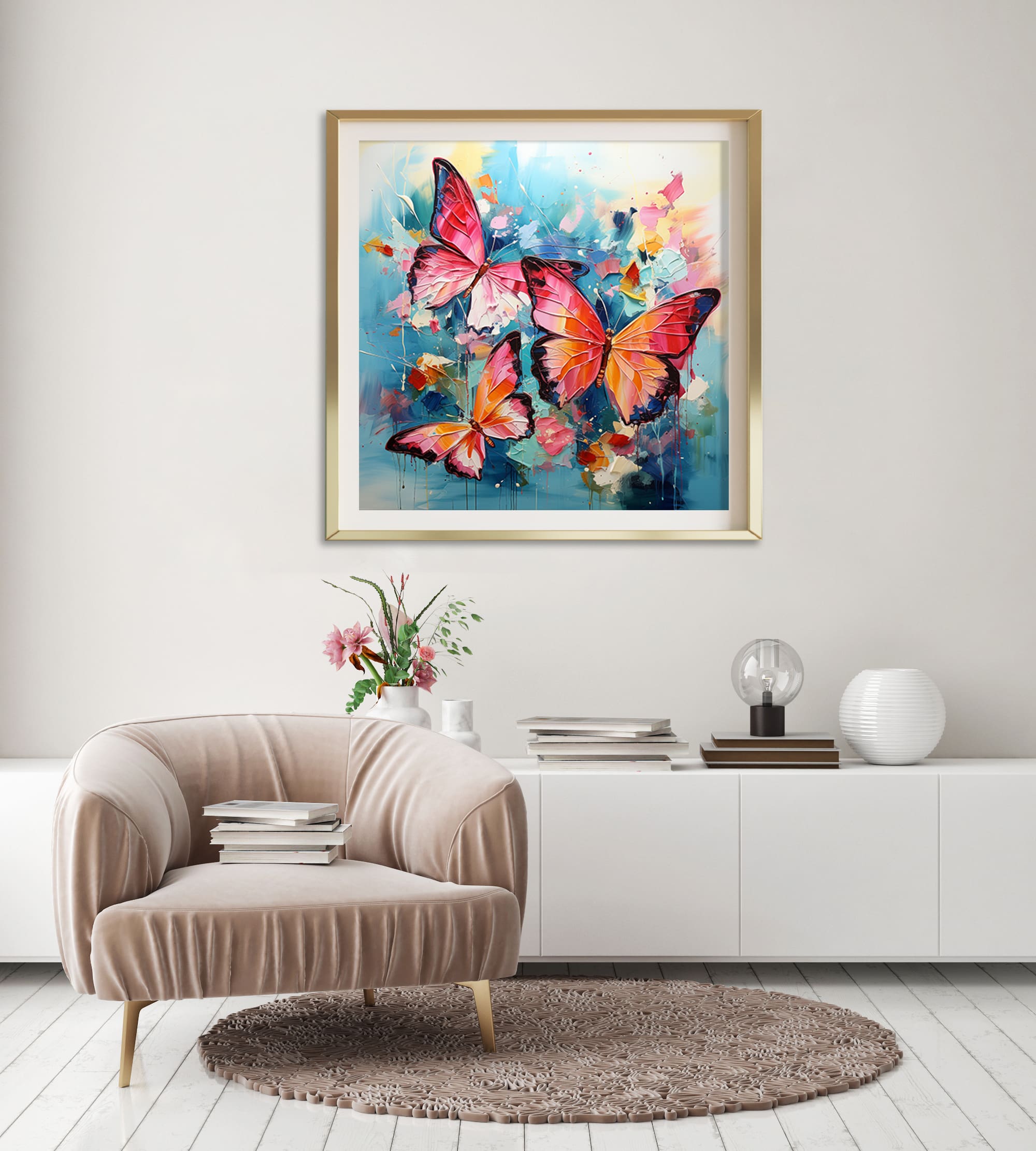 kolorowy plakat z motylami