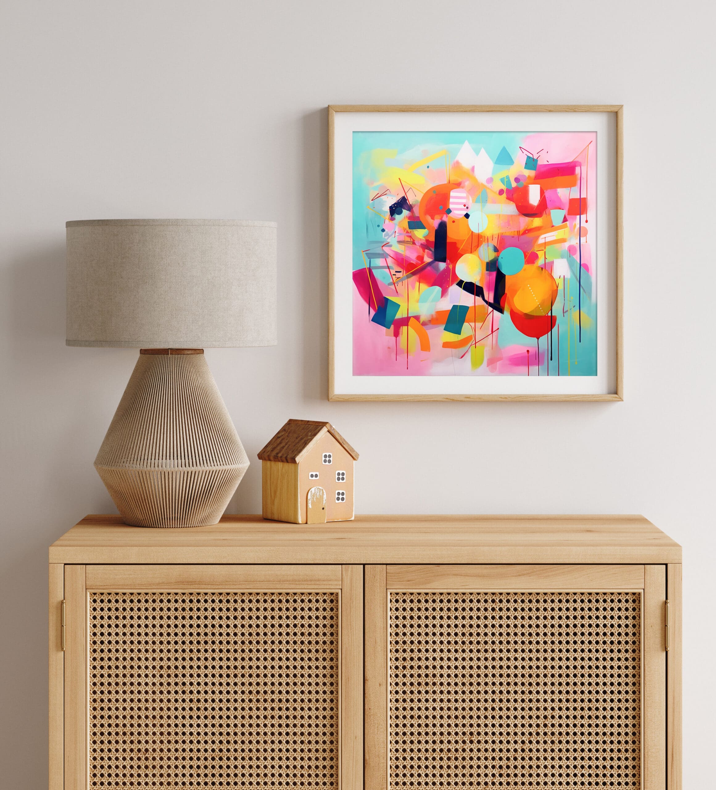 kolorowy plakat abstrakcjyny, wydruk artystyczny, wydruk giclee, kolorowa abstrakcja