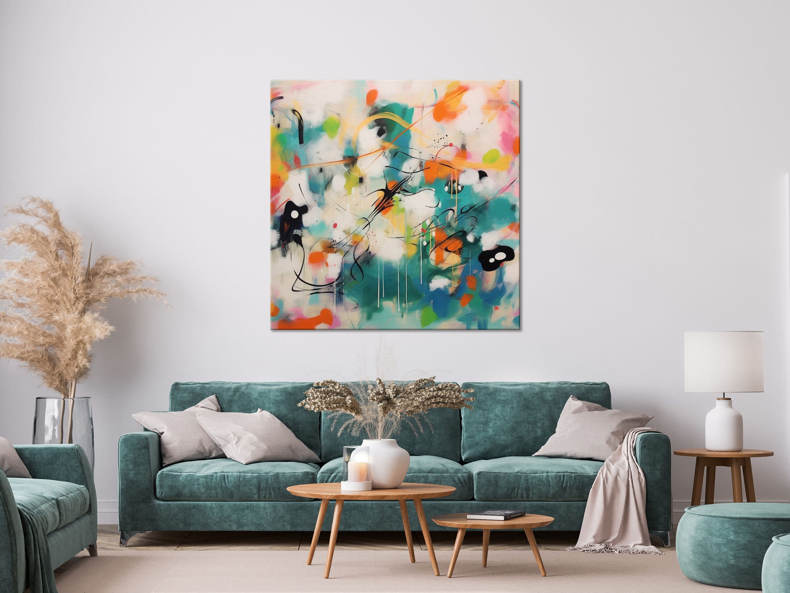 zielony obraz abstrakcyjny, kolorowa abstrakcja