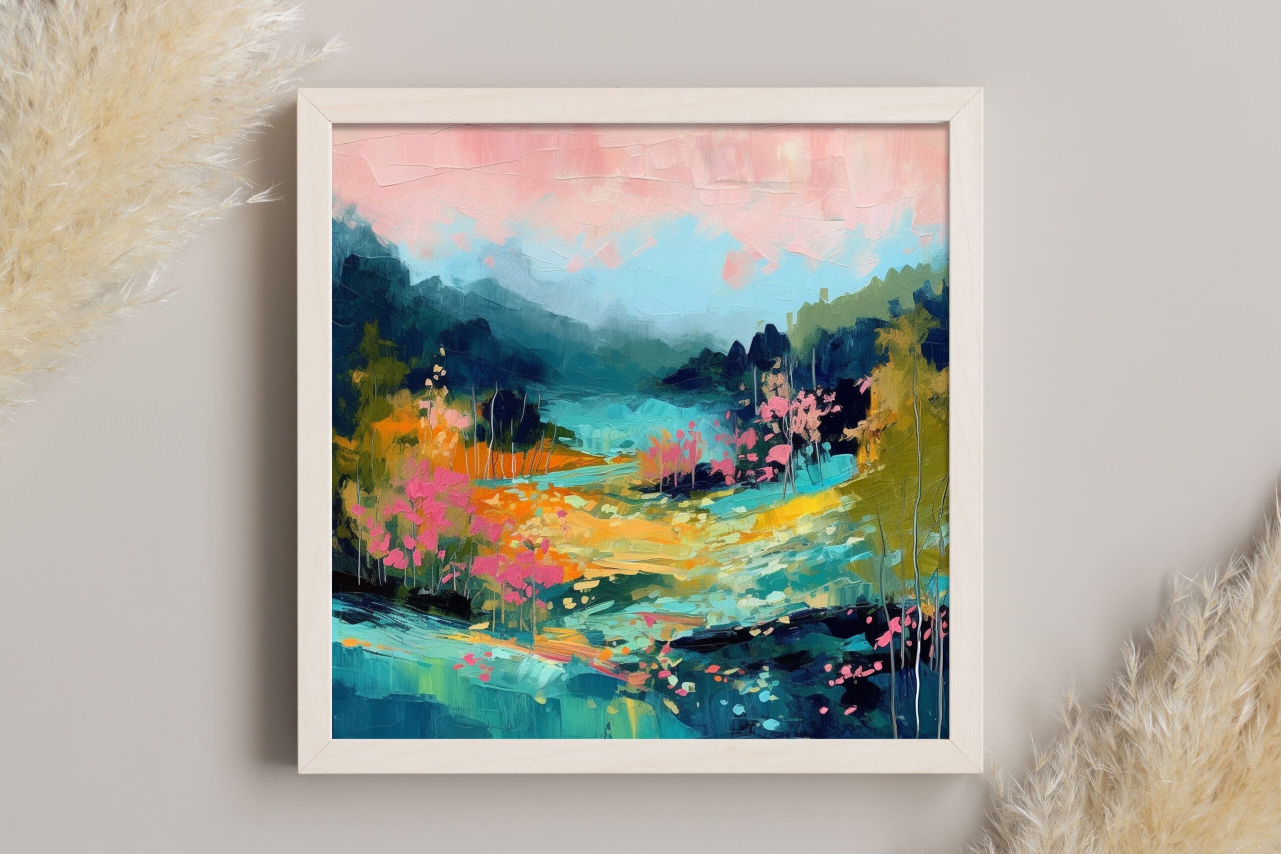 obraz jesienny krajobraz, abstrakcyjny krajobraz, plakat krajobraz, obraz las i góry, plakat las