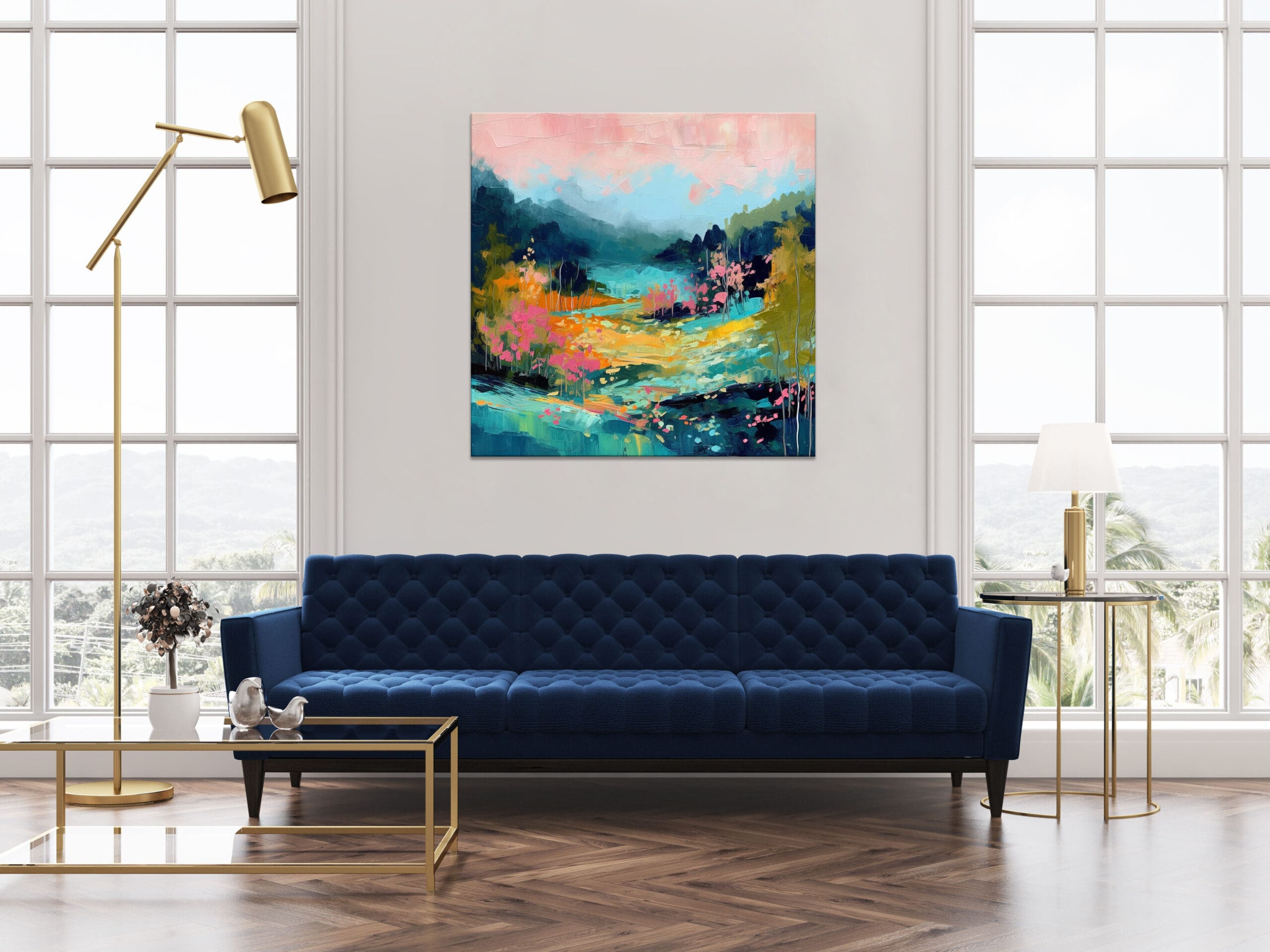 obraz jesienny krajobraz, abstrakcyjny krajobraz, plakat krajobraz, obraz las i góry, plakat las