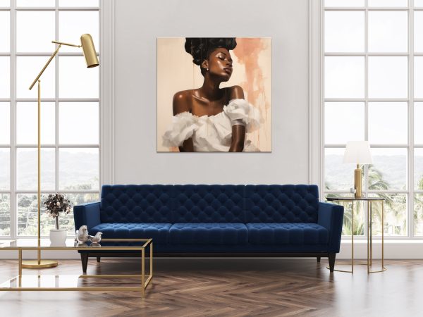 obraz portret kobiety, obraz czarnoskóra kobieta, nowoczesny obraz do salonu